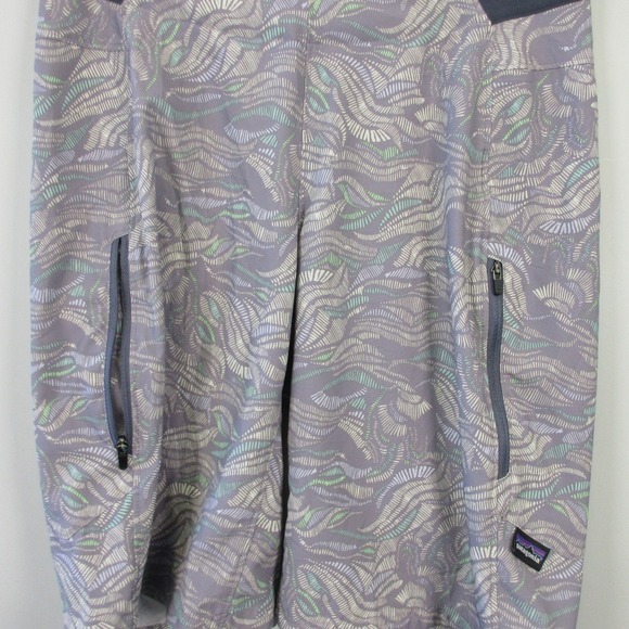 Patagonia Tyrolean Bike Shorts Women 0 Gray Patterned Zip Pockets Cycling 112 - Picture 11 of 13